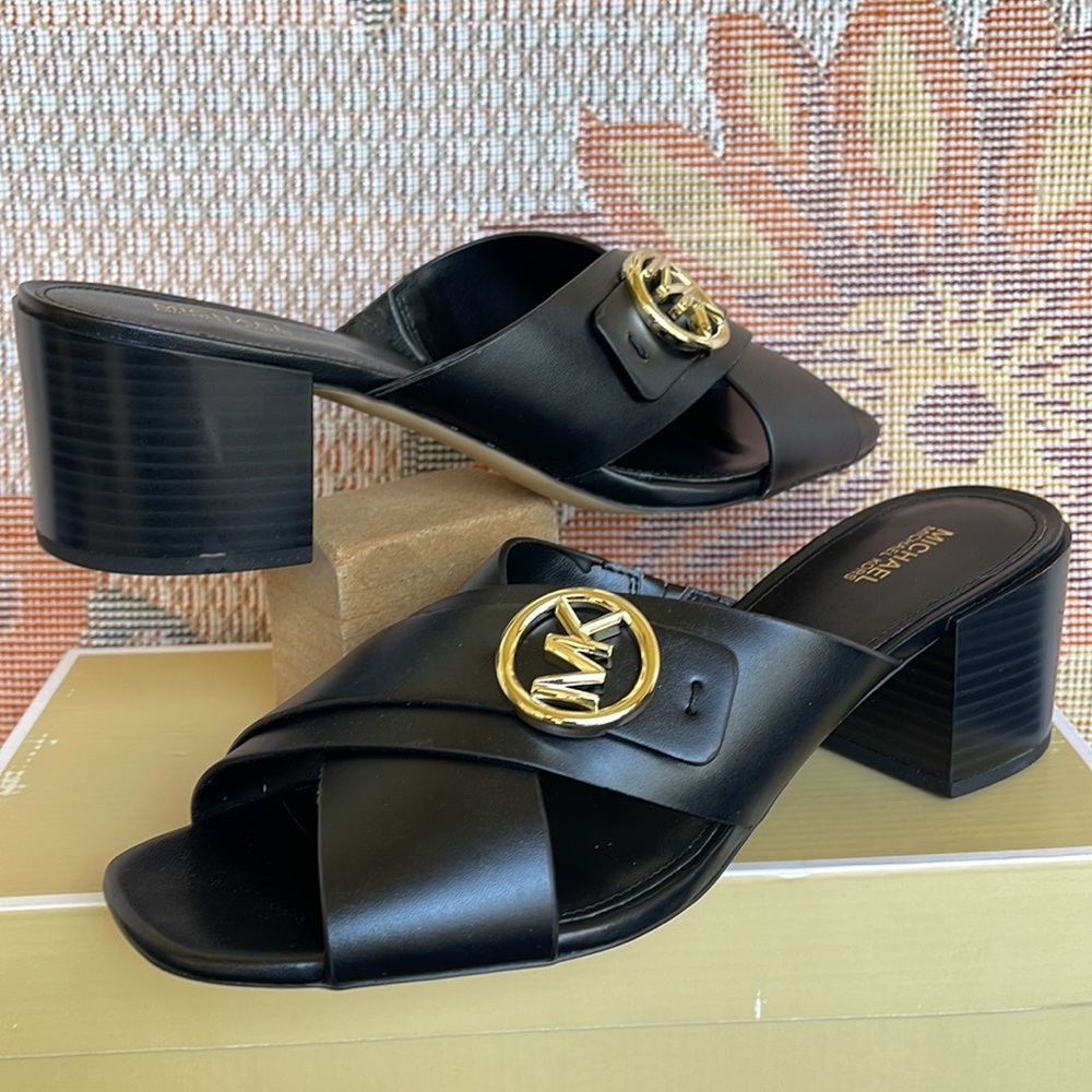 MICHAEL KORS
Carmen Faux Leather Mule Sandal 
Black